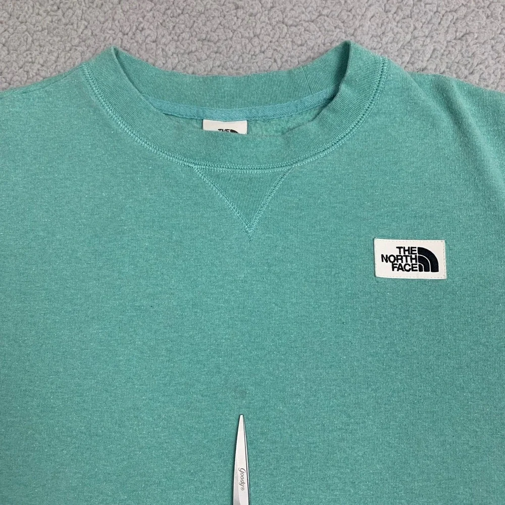 The North Face Sweatshirt Womens XL Teal Green Crewneck Fleece Pullover NF0A3X8Y